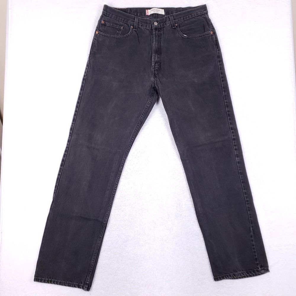 Levi's 505 Regular Fit Straight Leg Jeans 38x34 Black‎